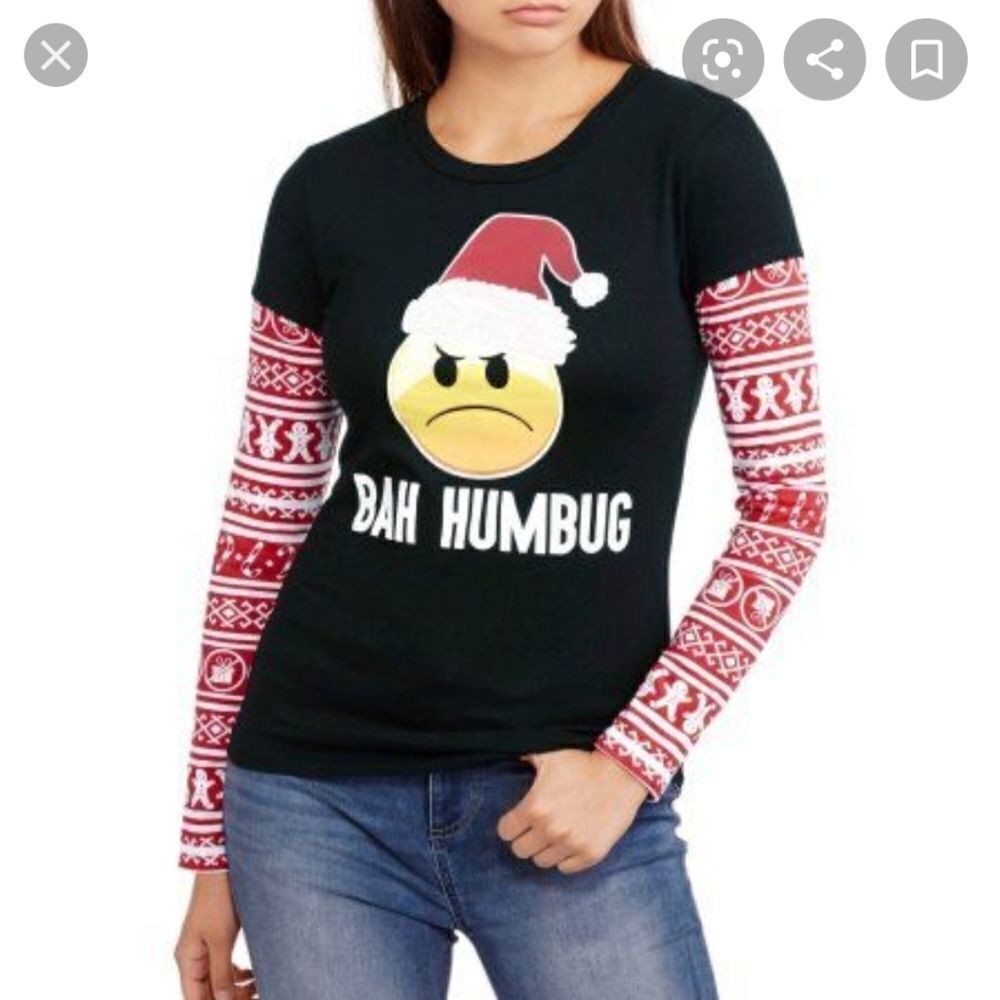 Holiday Time Bah Humbug Long Sleeve Tee Shirt (XL)